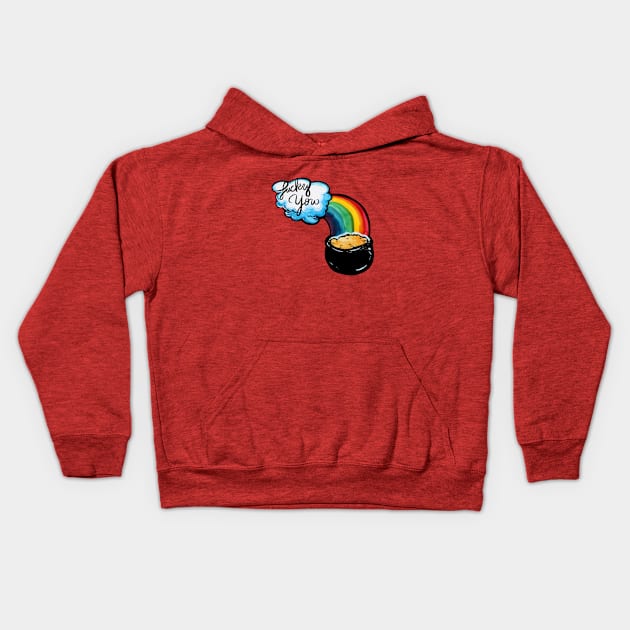 Lucky Rainbow Kids Hoodie by bubbsnugg